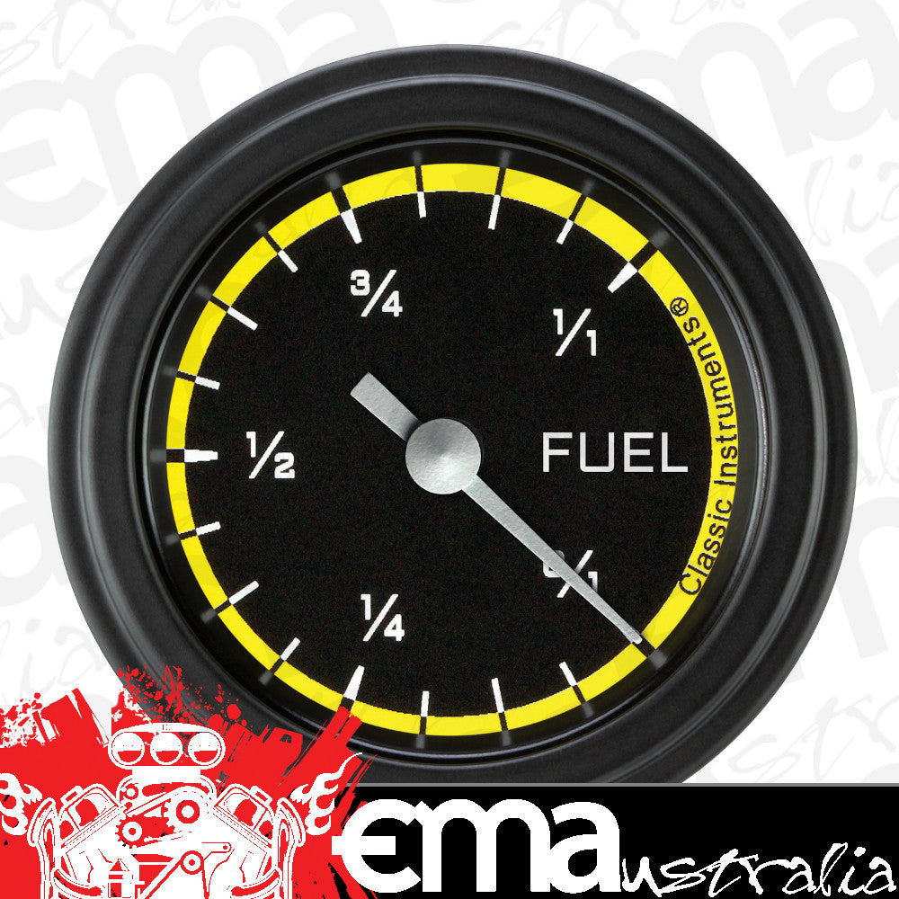 Classic Instruments AX109YBLF Autocross Yellow - Programmable Fuel Gauge 2-1/8"