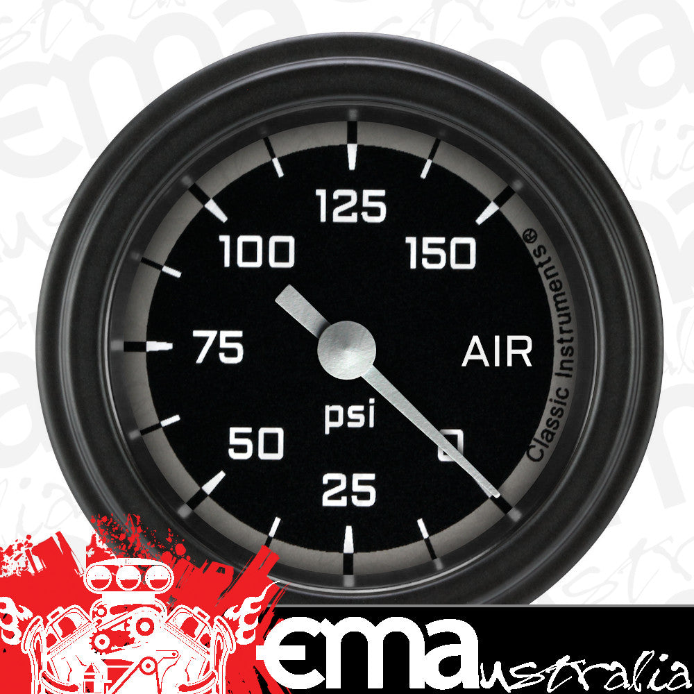 Classic Instruments AX118GBLF Autocross Grey - Air Pressure Gauge Full Sweep 2-1/8"