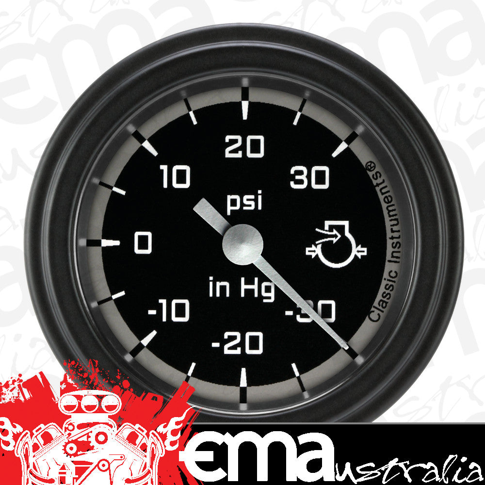 Classic Instruments AX141GBLF Autocross Grey w/ Black Bezel 2-1/8" Full Sweep