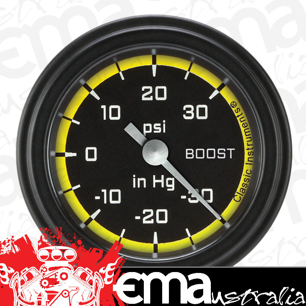 Classic Instruments AX141YBLF Autocross Yellow w/ Black Bezel 2-1/8" Full Swe