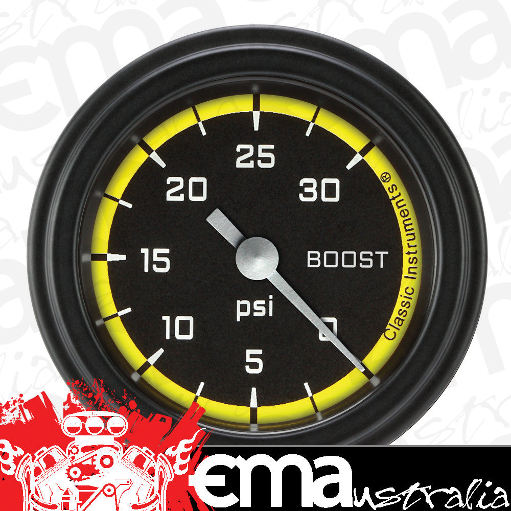 Classic Instruments AX142YBLF Autocross Yellow w/ Black Bezel 2-1/8" Full Swe