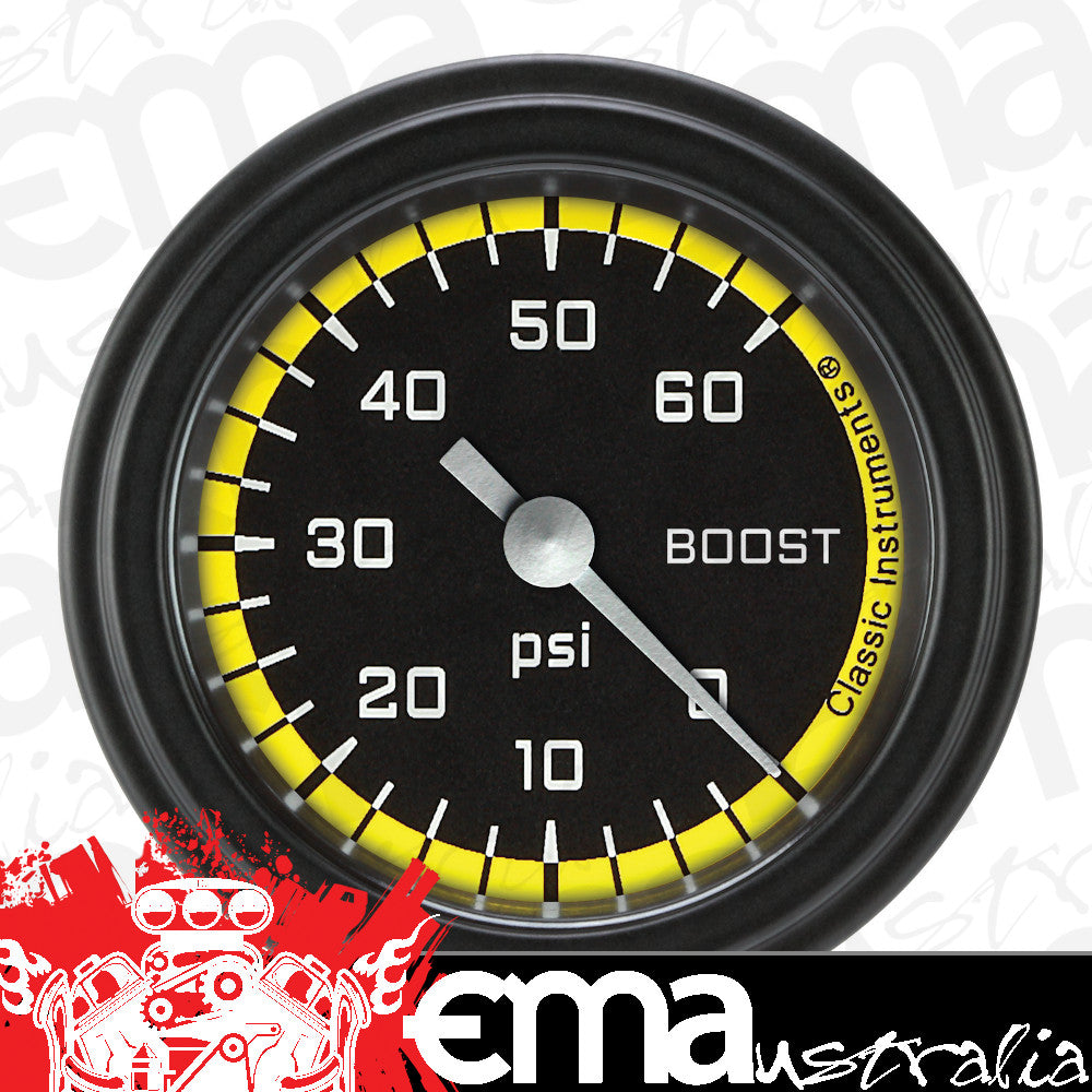 Classic Instruments AX143YBLF Autocross Yellow w/ Black Bezel 2-1/8" Full Swe