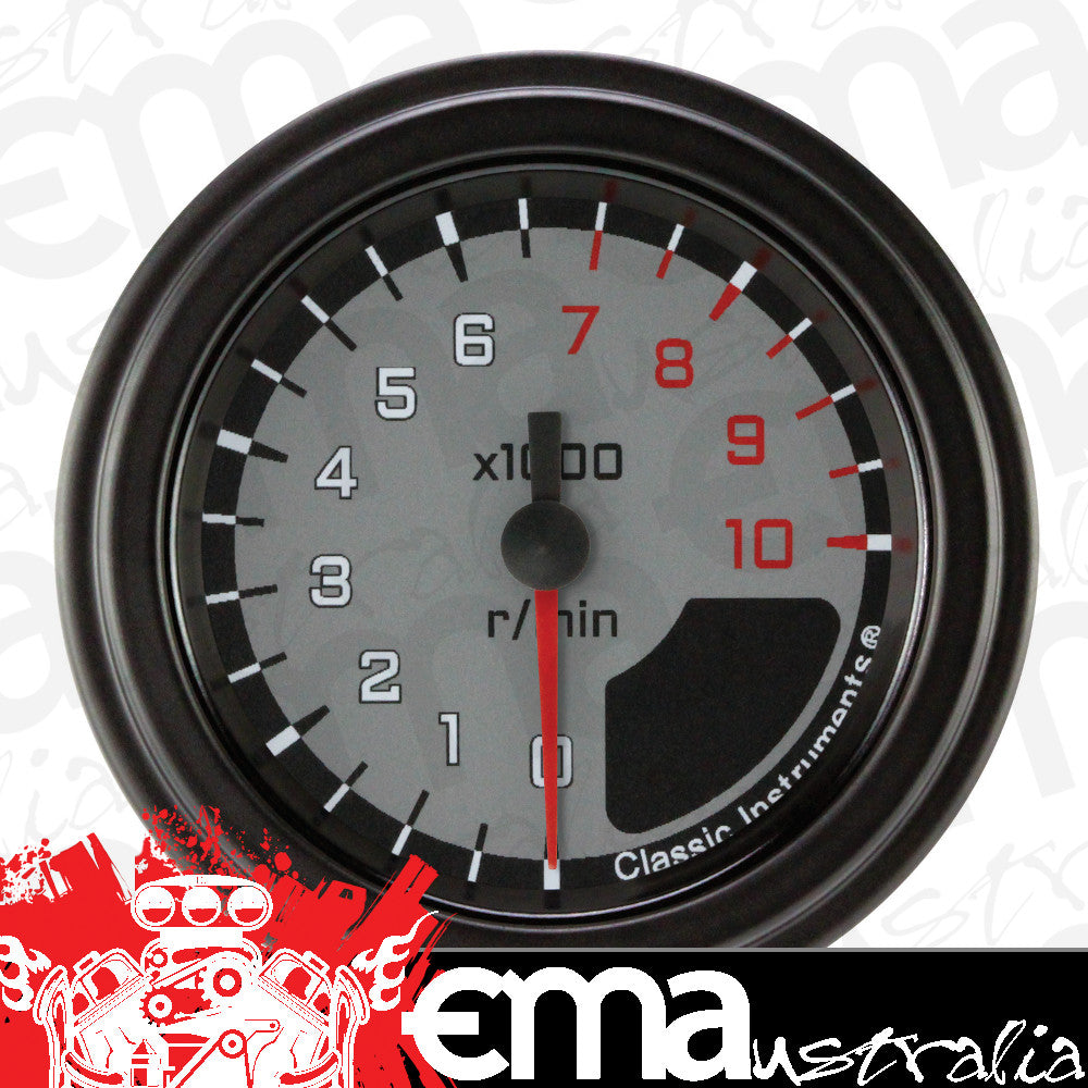 Classic Instruments AX183GBLF Autocross Grey w/ Black Bezel 2-1/8" Tachometer
