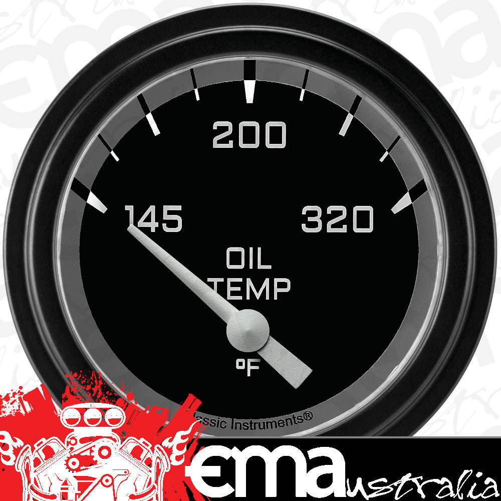 Classic Instruments AX228GBLF Autocross Grey w/ Black Bezel 2 5/8" Oil Temp.