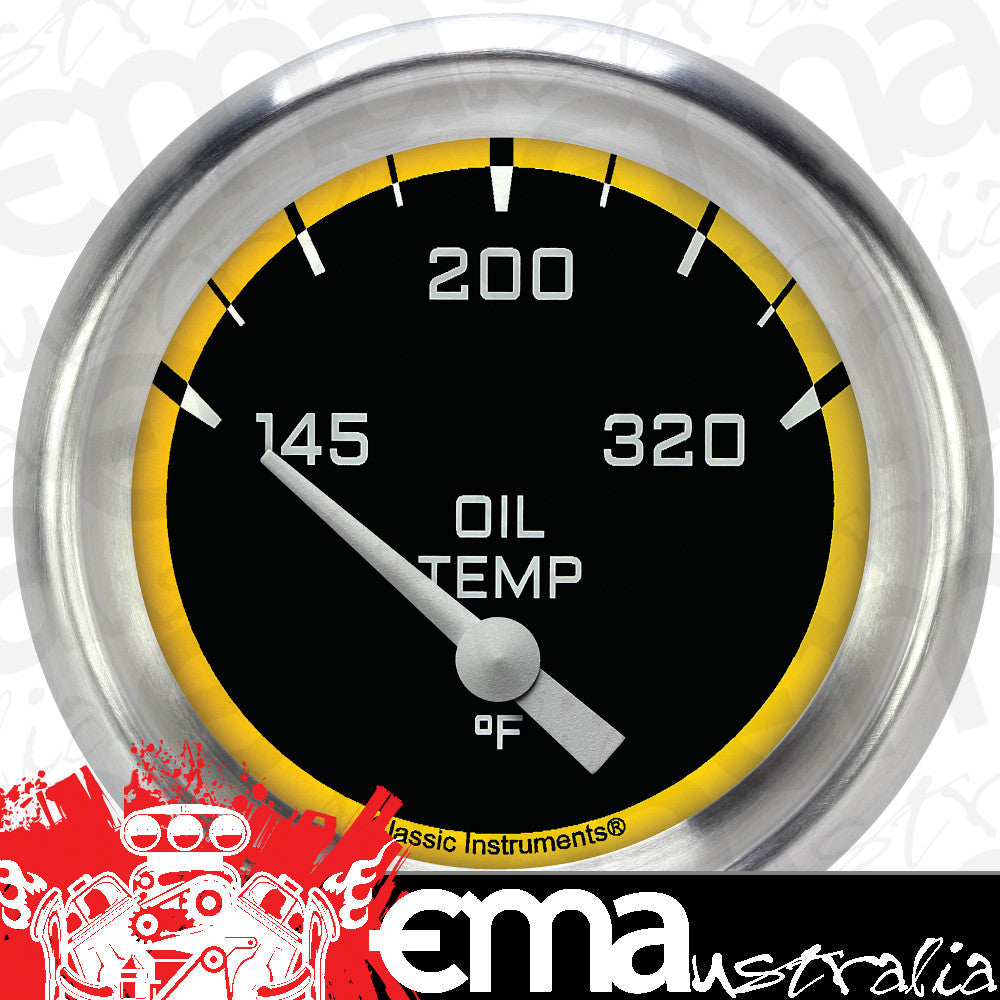 Classic Instruments AX228YAPF Autocross Yellow w/ Aluminum Performance Bezel