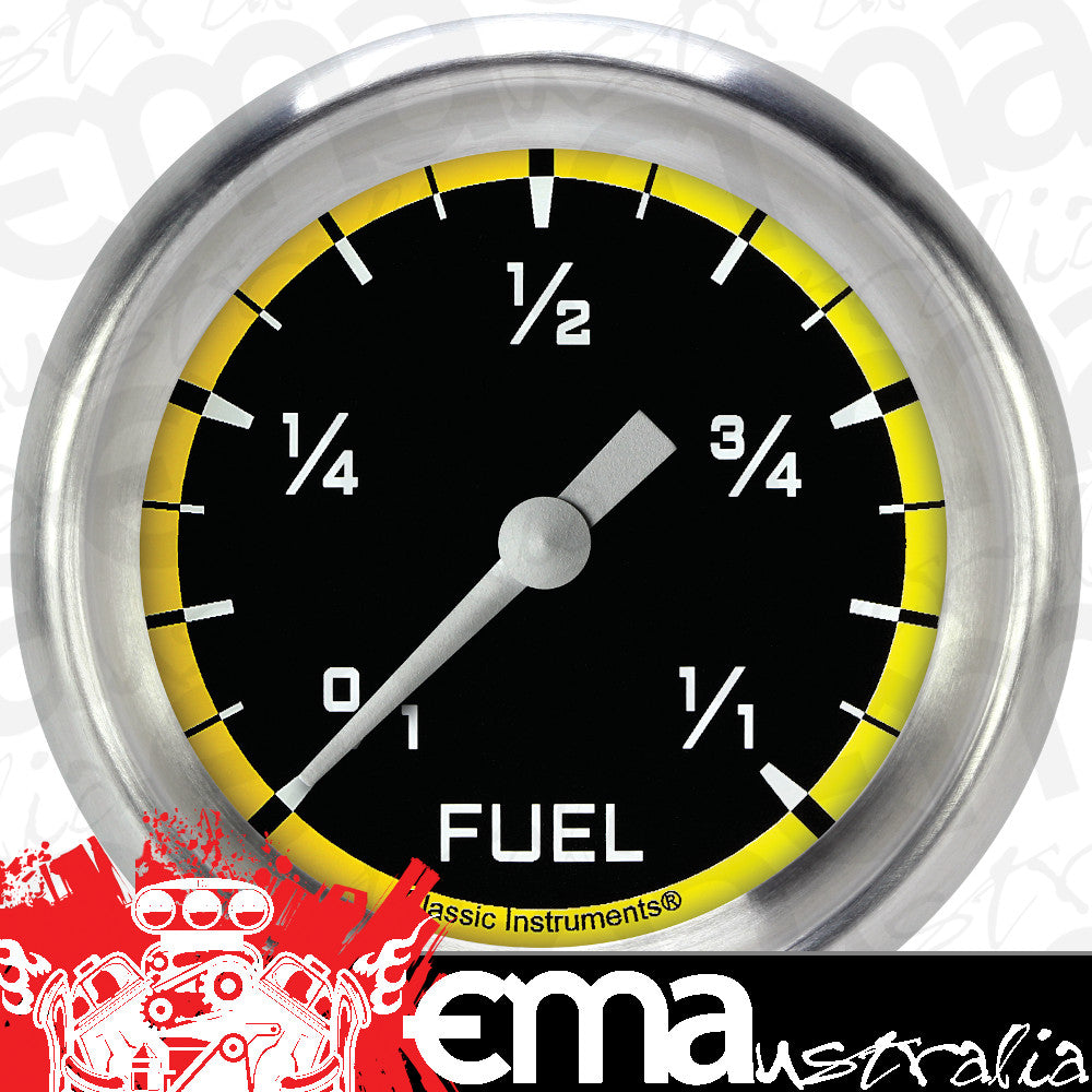 Classic Instruments AX309YAPF Autocross Yellow 2 5/8" Fuel Gauge