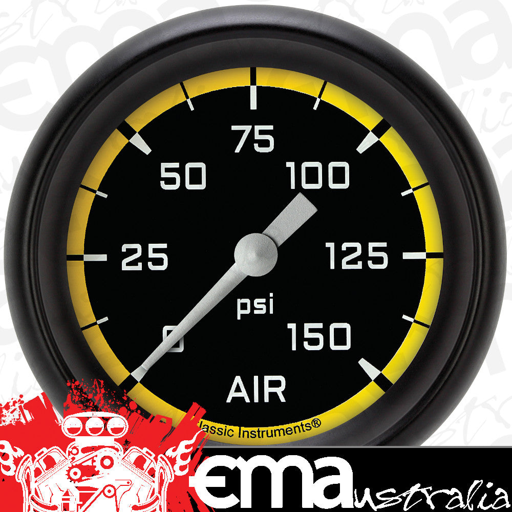 Classic Instruments AX318YBPF Autocross Yellow 2 5/8" Air Pressure Gauge