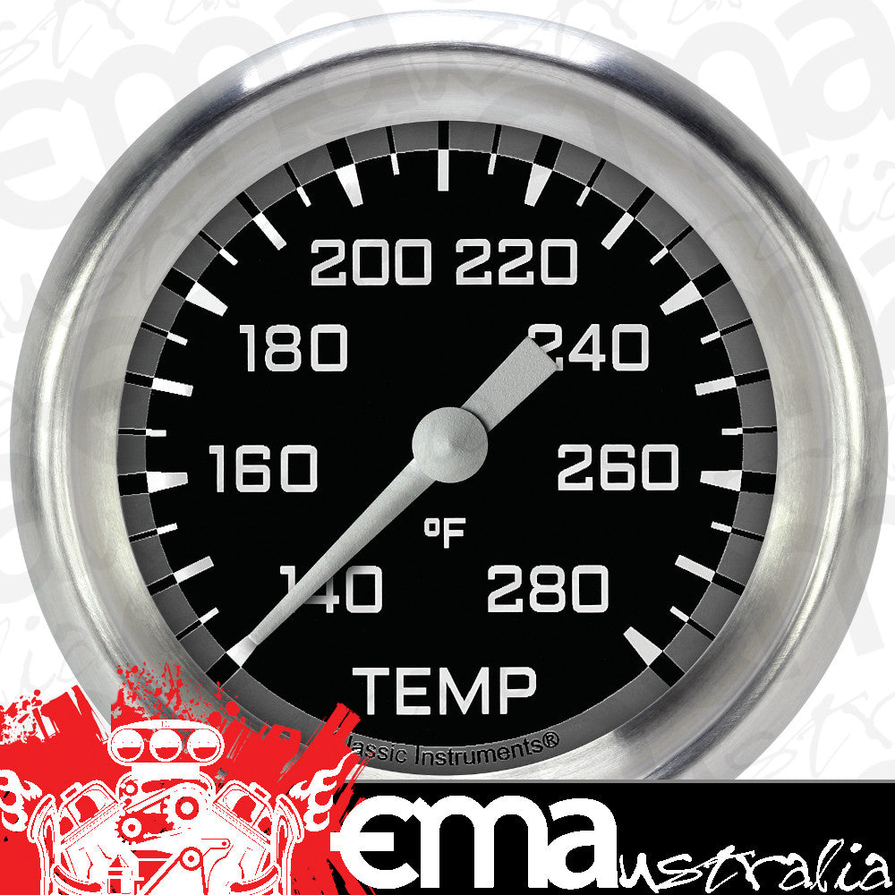 Classic Instruments AX326GAPF Autocross Gray - Water Temp Gauge Full Sweep 2-5/8"