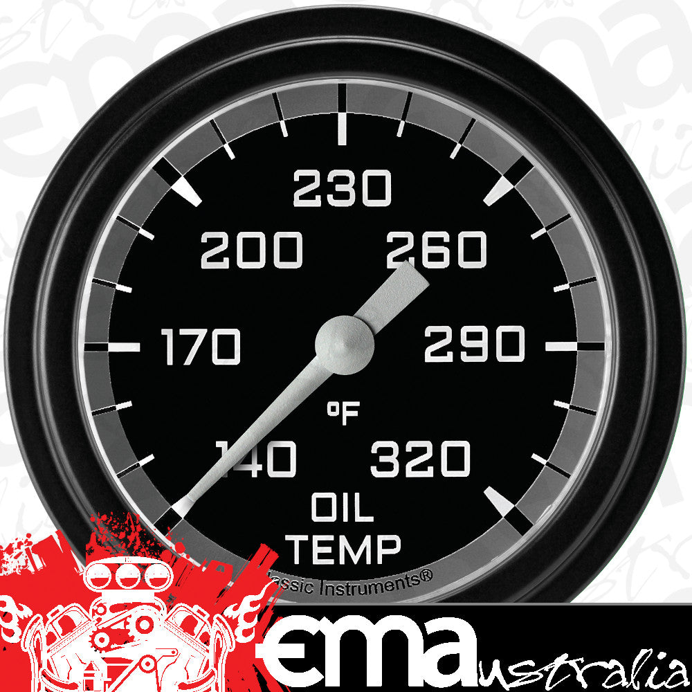 Classic Instruments AX328GBLF Autocross Gray 2 5/8" Oil Temperature Gauge