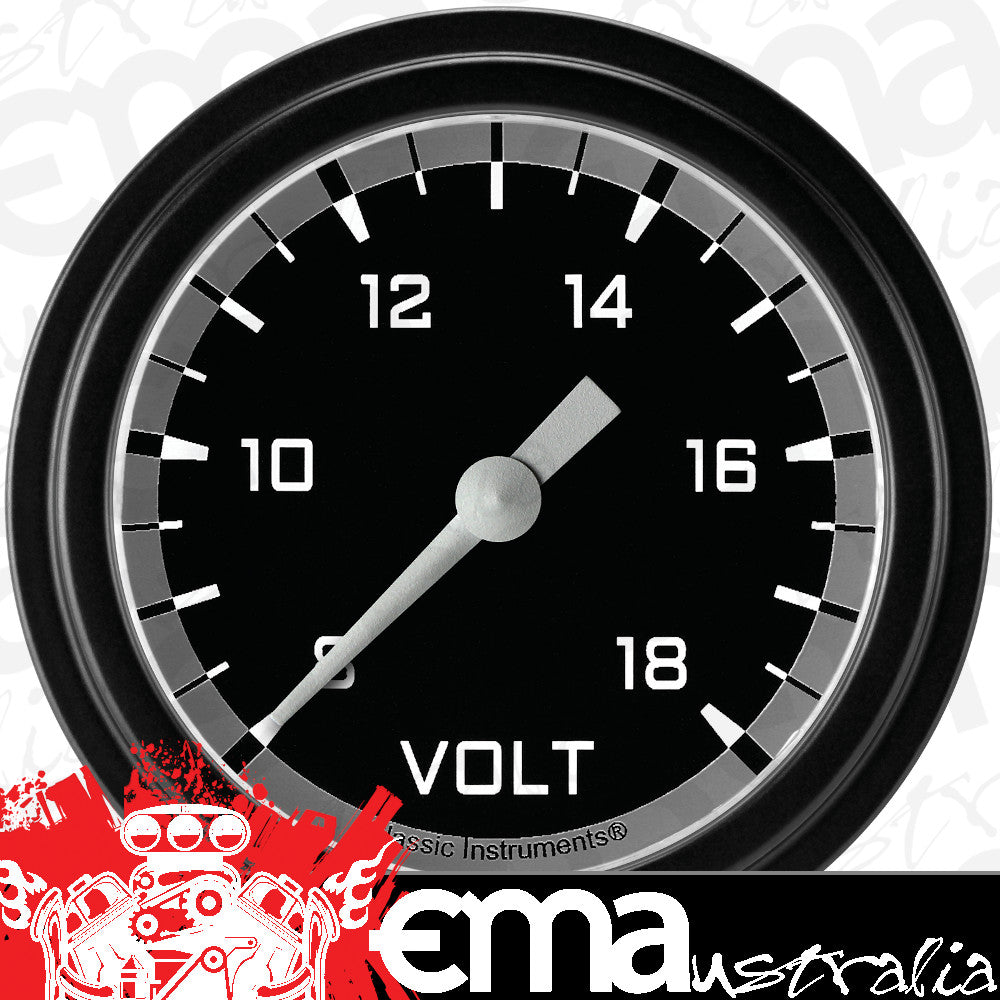 Classic Instruments AX330GBLF Autocross Gray 2 5/8" Voltage Gauge