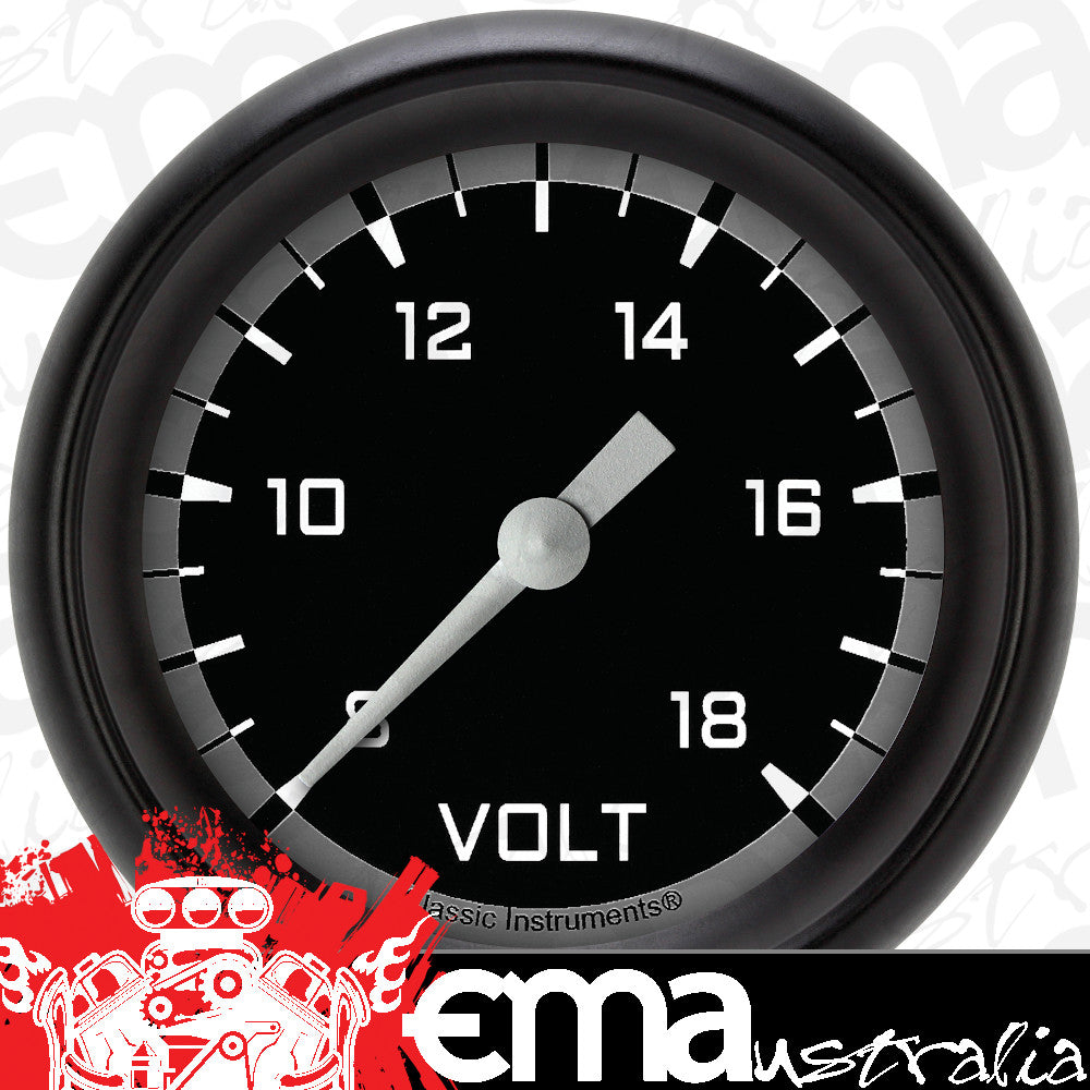 Classic Instruments AX330GBPF Autocross Gray 2 5/8" Voltage Gauge