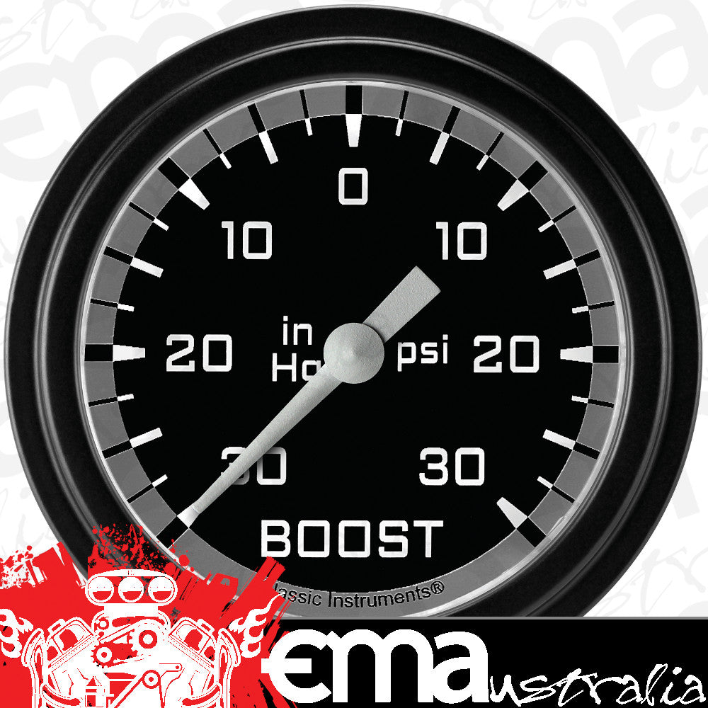 Classic Instruments AX341GBLF Autocross Gray 2 5/8" Boost/Vac Gauge