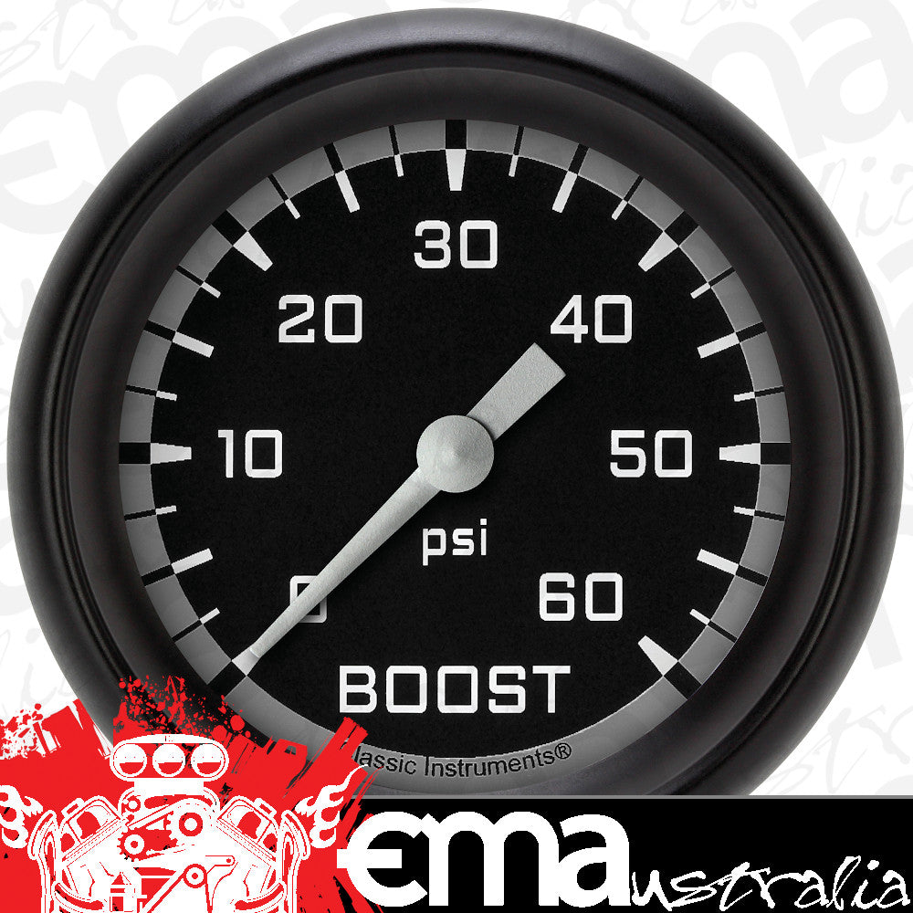 Classic Instruments AX343GBPF Autocross Gray 2 5/8" Boost Gauge, 60 psi
