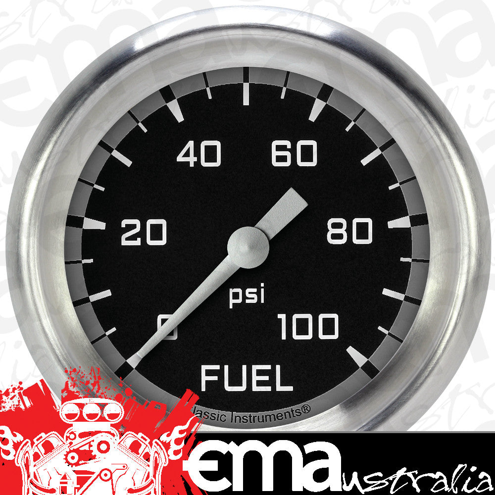 Classic Instruments AX346GAPF AutoCross Gray 2 5/8" Fuel Pressure Gauge, 100 p