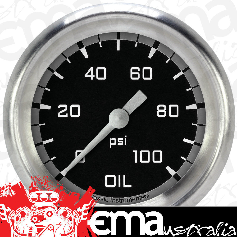 Classic Instruments AX381GAPF Autocross Gray 2 5/8" Oil Pressure Gauge