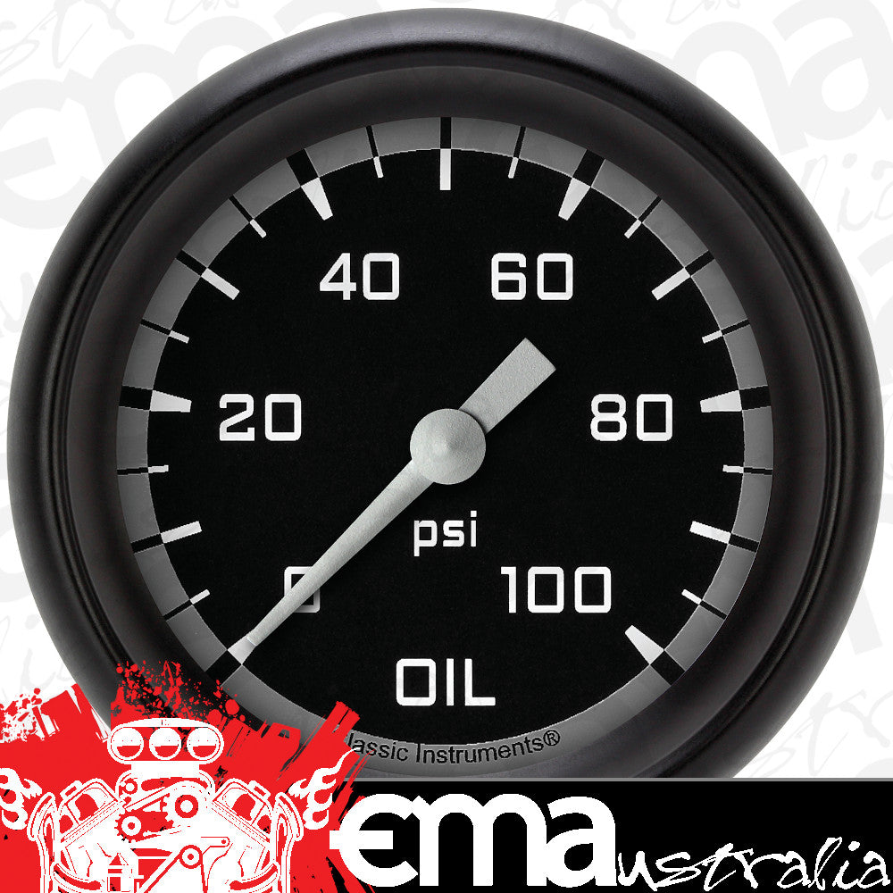 Classic Instruments AX381GBPF Autocross Gray 2 5/8" Oil Pressure Gauge