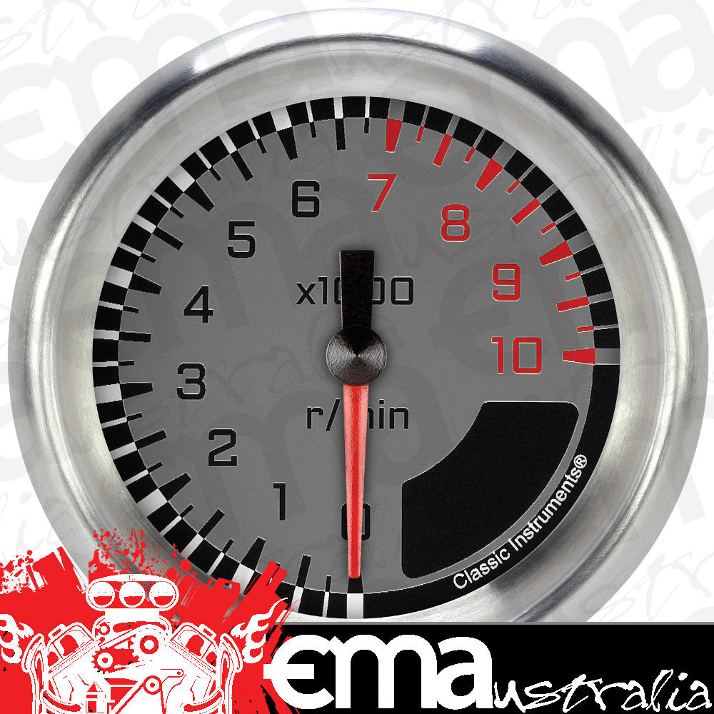 Classic Instruments AX383GAPF AutoCross Gray 2 5/8" Tachometer