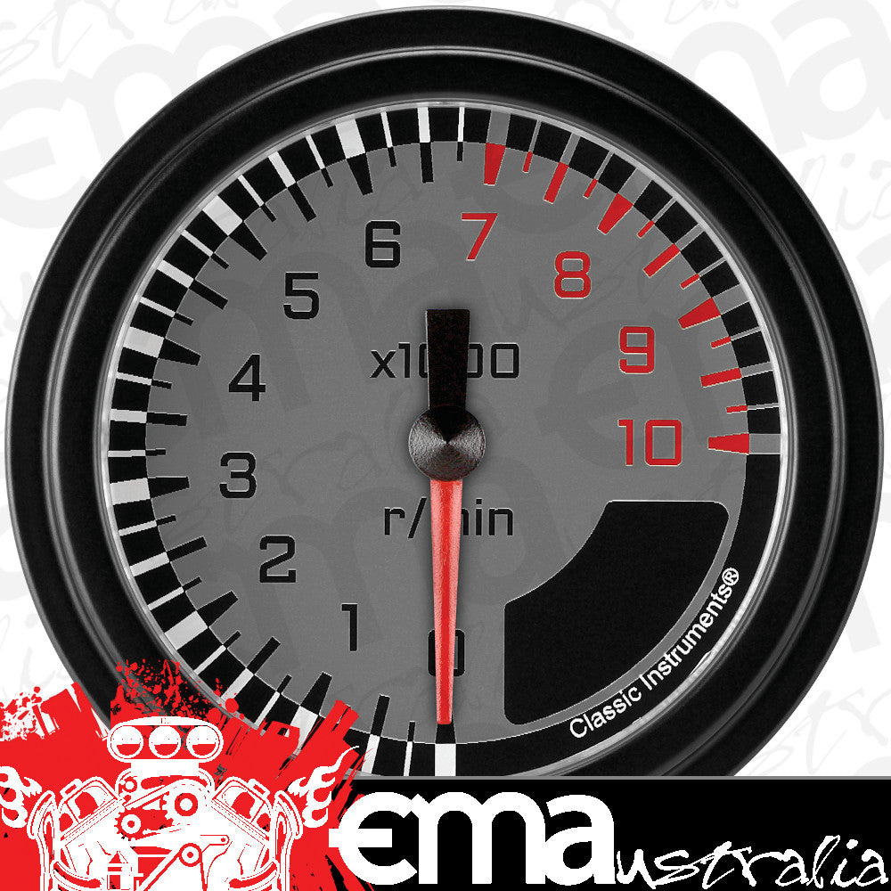 Classic Instruments AX383GBLF AutoCross Gray 2 5/8" Tachometer