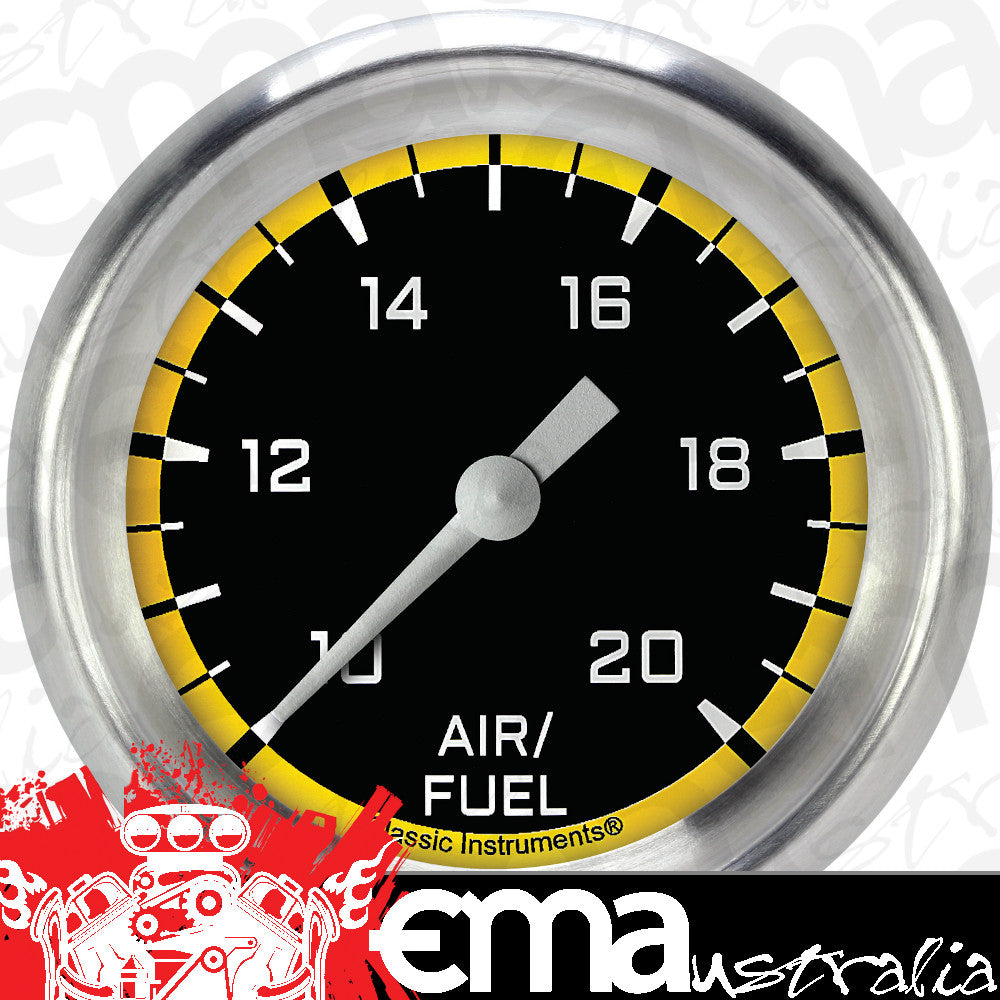 Classic Instruments AX394YAPF Autocross Yellow 2 5/8" Air Fuel Ratio Gauge
