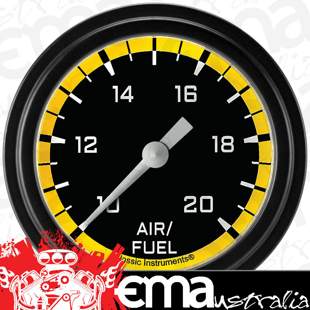 Classic Instruments AX394YBLF Autocross Yellow 2 5/8" Air Fuel Ratio Gauge