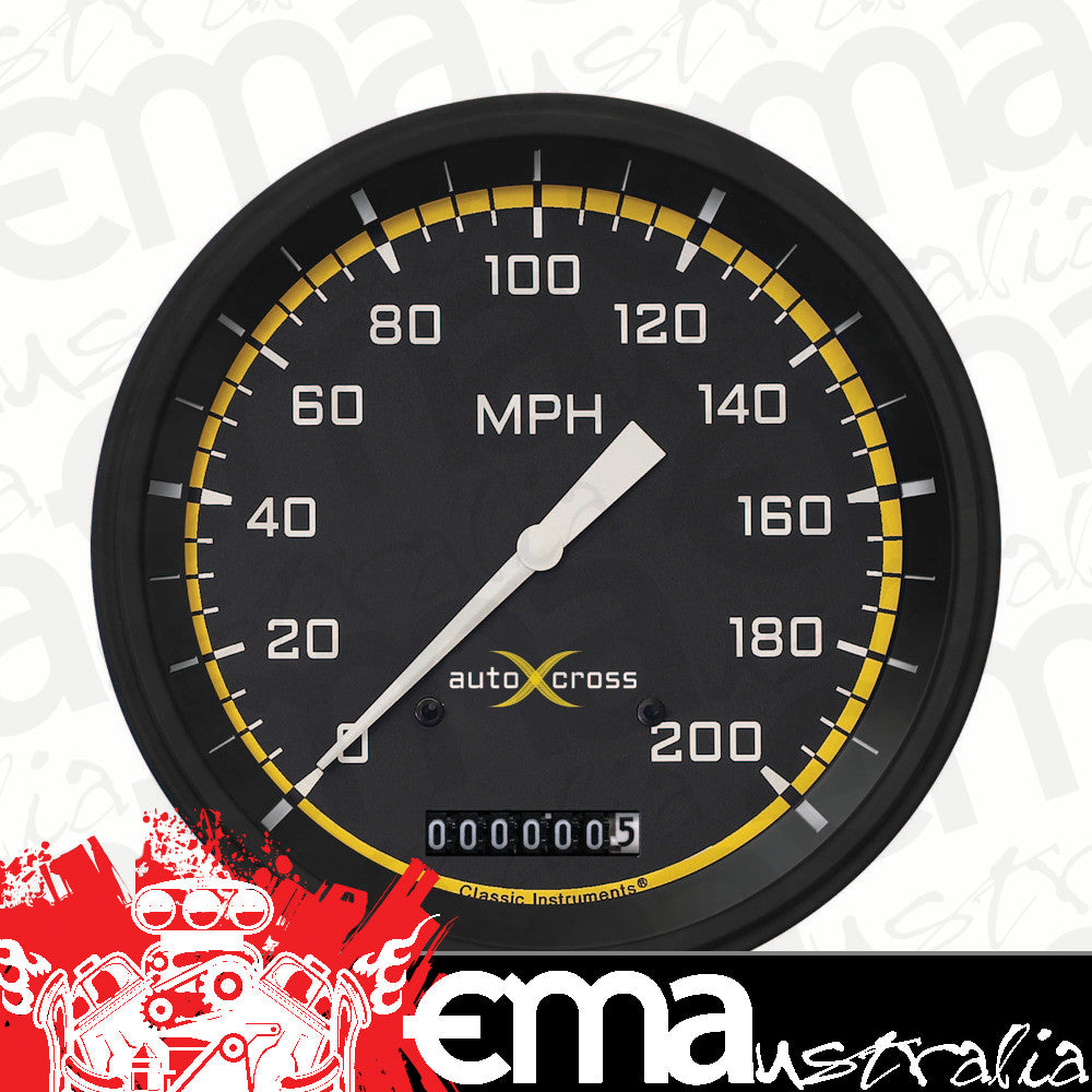Classic Instruments AX56YBLF Autocross Yellow - Speedometer Gauge 4-5/8"