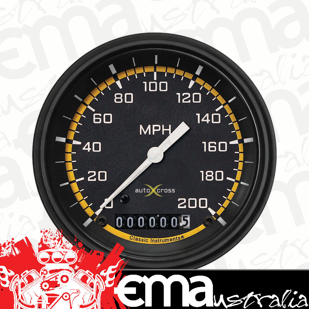 Classic Instruments AX57YBLF Autocross Yellow - Speedometer Gauge 3-3/8"