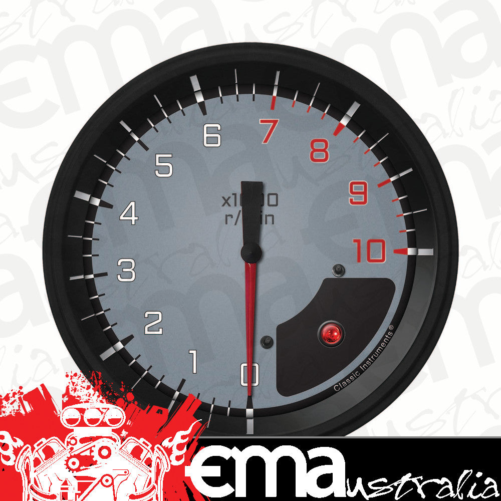 Classic Instruments AX71GBLF Autocross Grey - Tachometer 8K RPM 4-5/8"