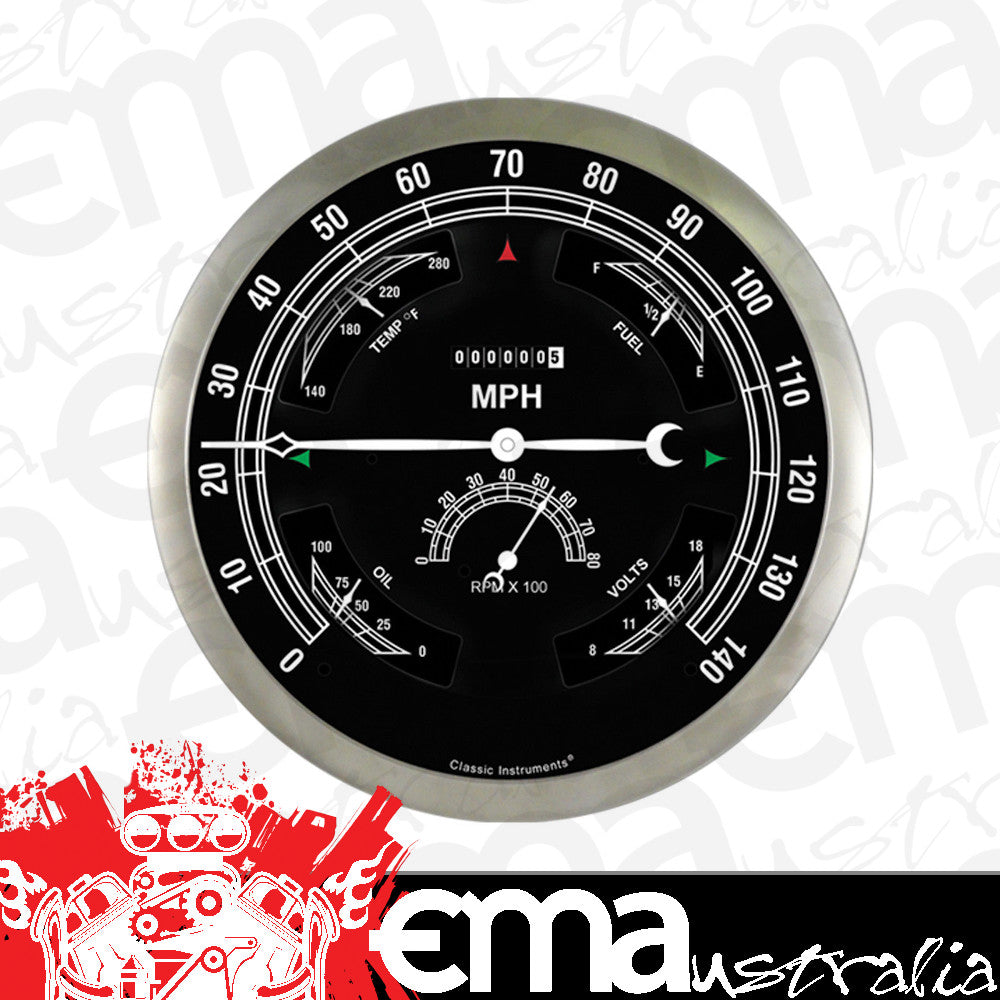 Classic Instruments BOGTR Big Ol' Gauge 7 5/8" Speedo, Tach, Fuel 240