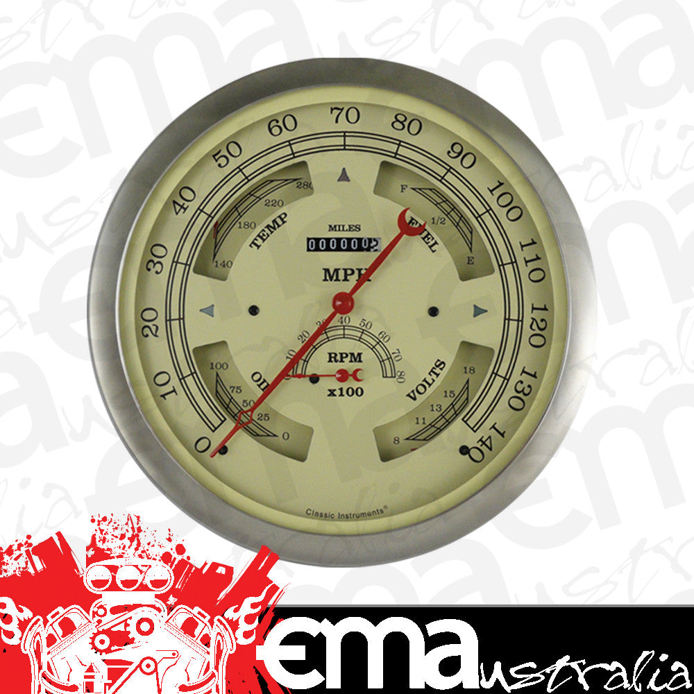 Classic Instruments BOGVT Big Ol' Gauge 7 5/8" Speedo, Tach, Fuel 240