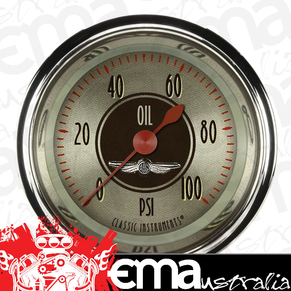 Classic Instruments CIAN181SHC American Nickel 2-1/8" Oil Pressure Gauge