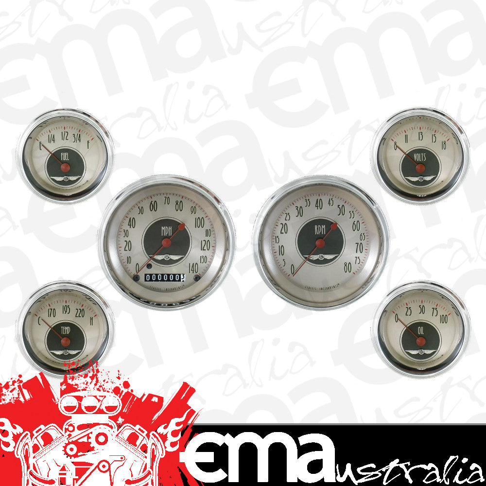 Classic Instruments CIAN51SLC American Nickel - 6 Gauge Set