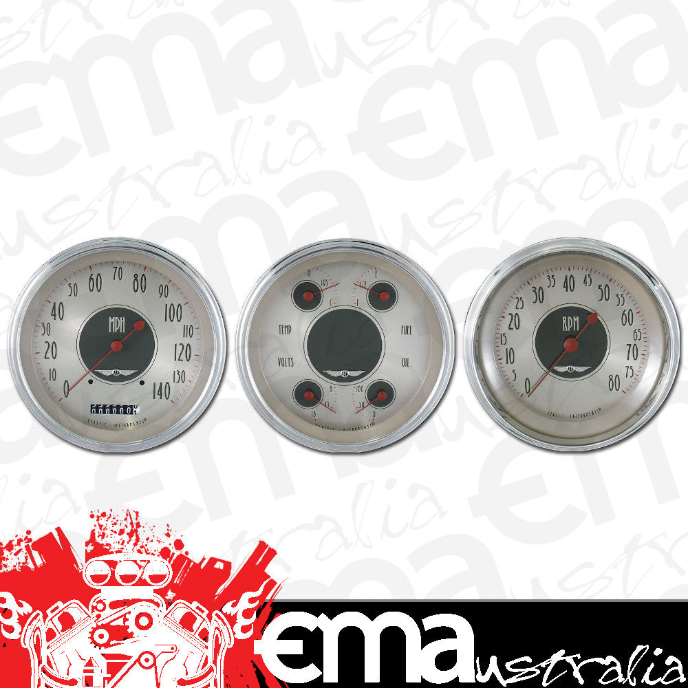 Classic Instruments CIAN53SLC American Nickel Speedo & Tach & Quad Gauges