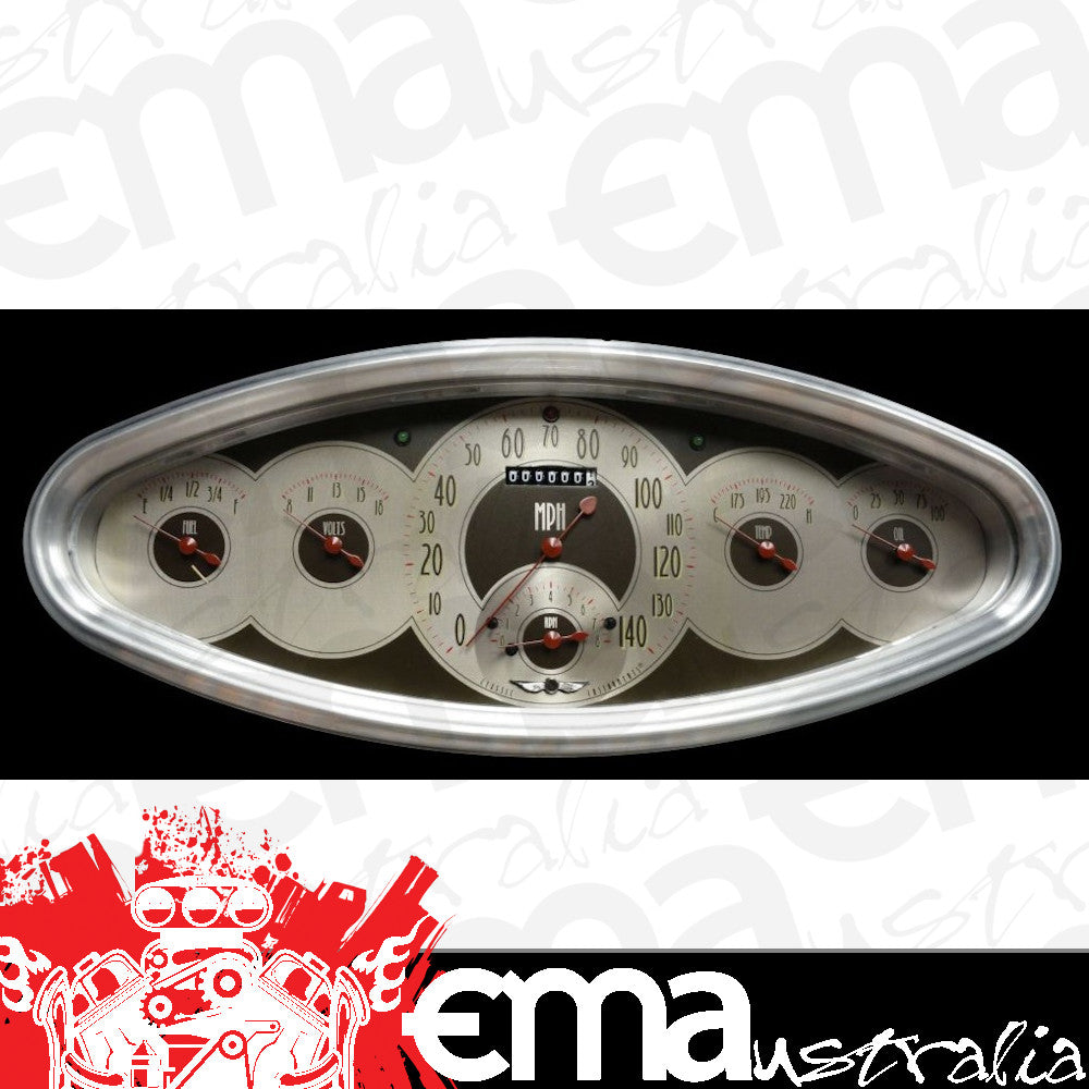 Classic Instruments CIAN6400PB American Nickel - 6 Gauge Oval Cluster