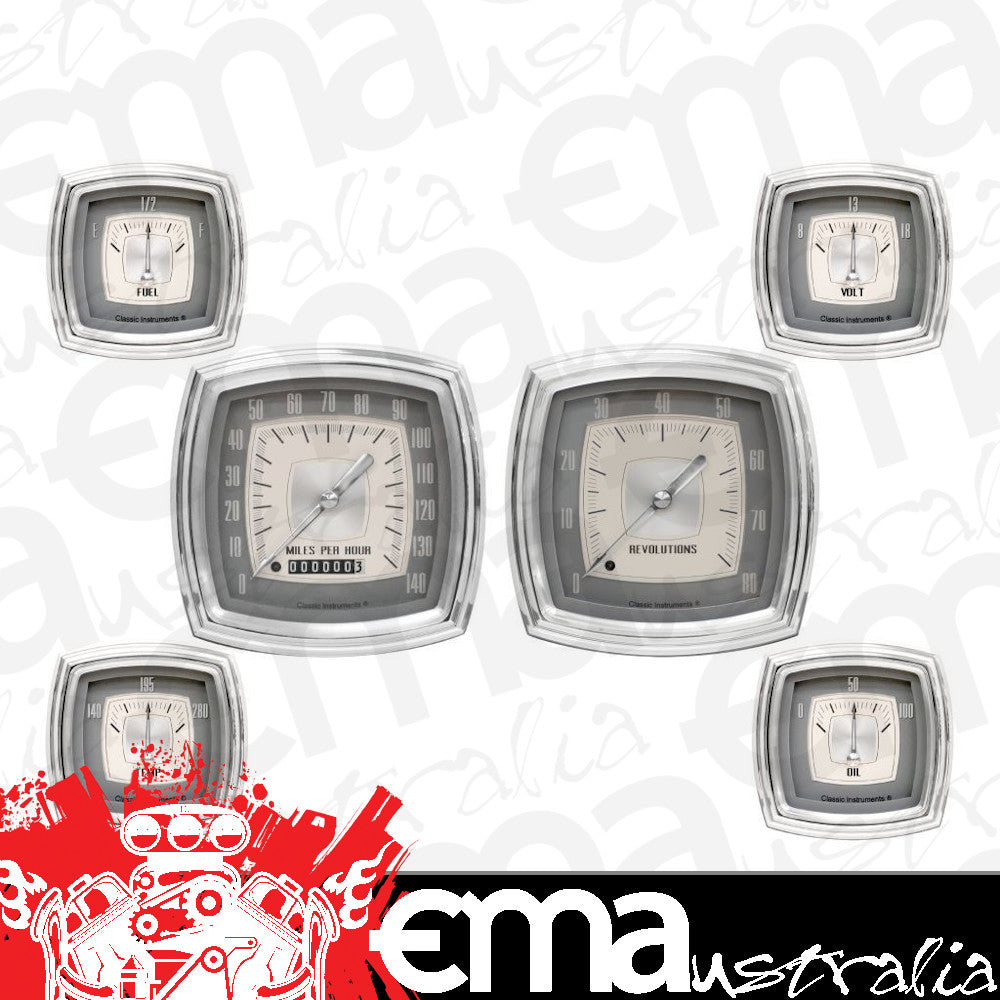 Classic Instruments CIES01 Esquire - 6 Gauge Set 4" Speedo & Tach, 2 - 5/8" Others