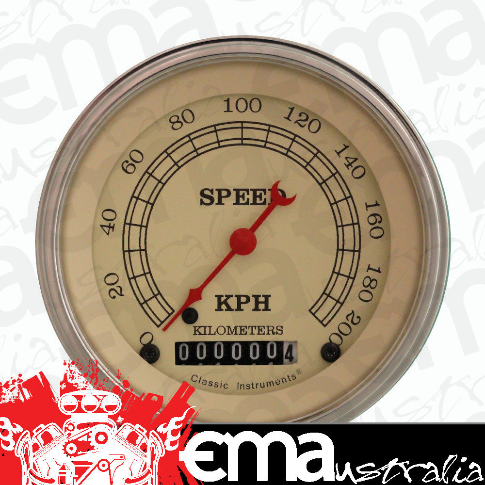 Classic Instruments CIVT59SLF Vintage - Speedometer Gauge 3-3/8" (stock KPH)