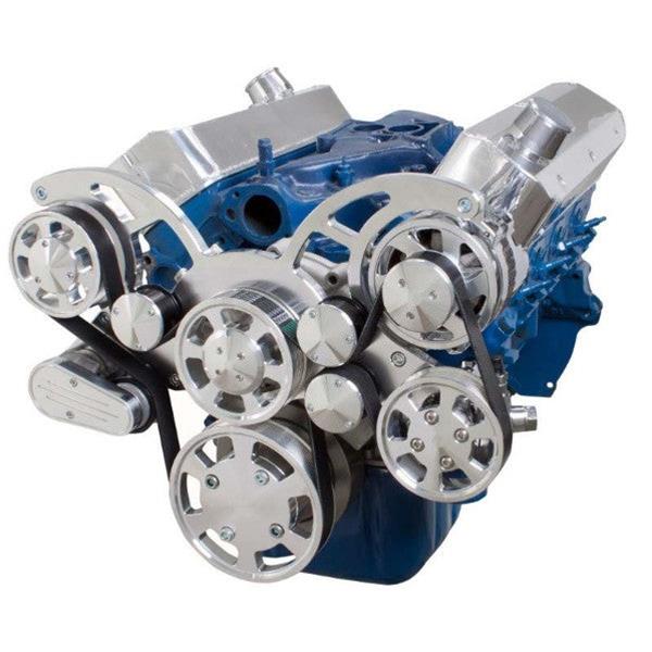 BluePrint BPP302FDPS4 Ford SB 302351W FRONT ACC DRIVE, FULL SERP W ALT, PS, WP, BRACKETS, BOLTS Engine Pulley Kit