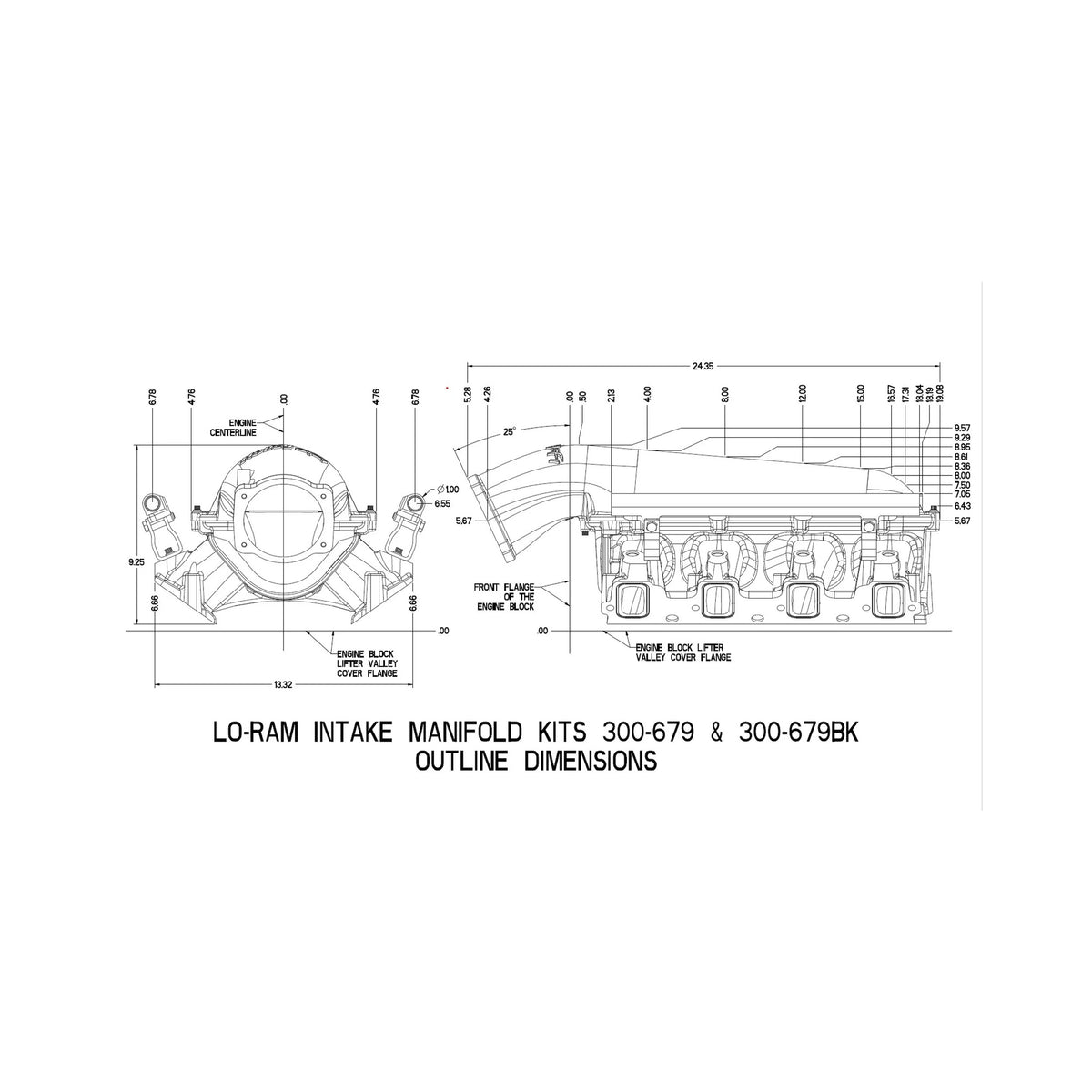 Holley Lo-Ram Manifold Base and Fuel Rails Dual Fuel Injector - GM LS3/L92 HO300-683