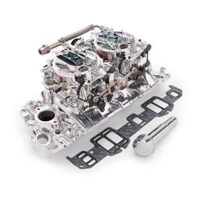 Edelbrock ED2067 Dual Quad & Carb Kit Chev 348-409 V8