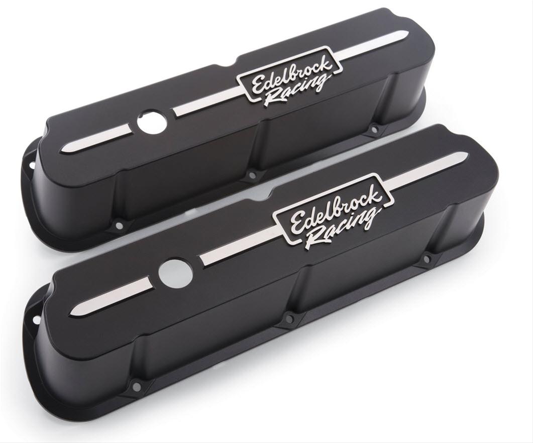 Edelbrock ED41653 Racing Ser Valve Covers Blk (Tall) Ford 289-351W V8