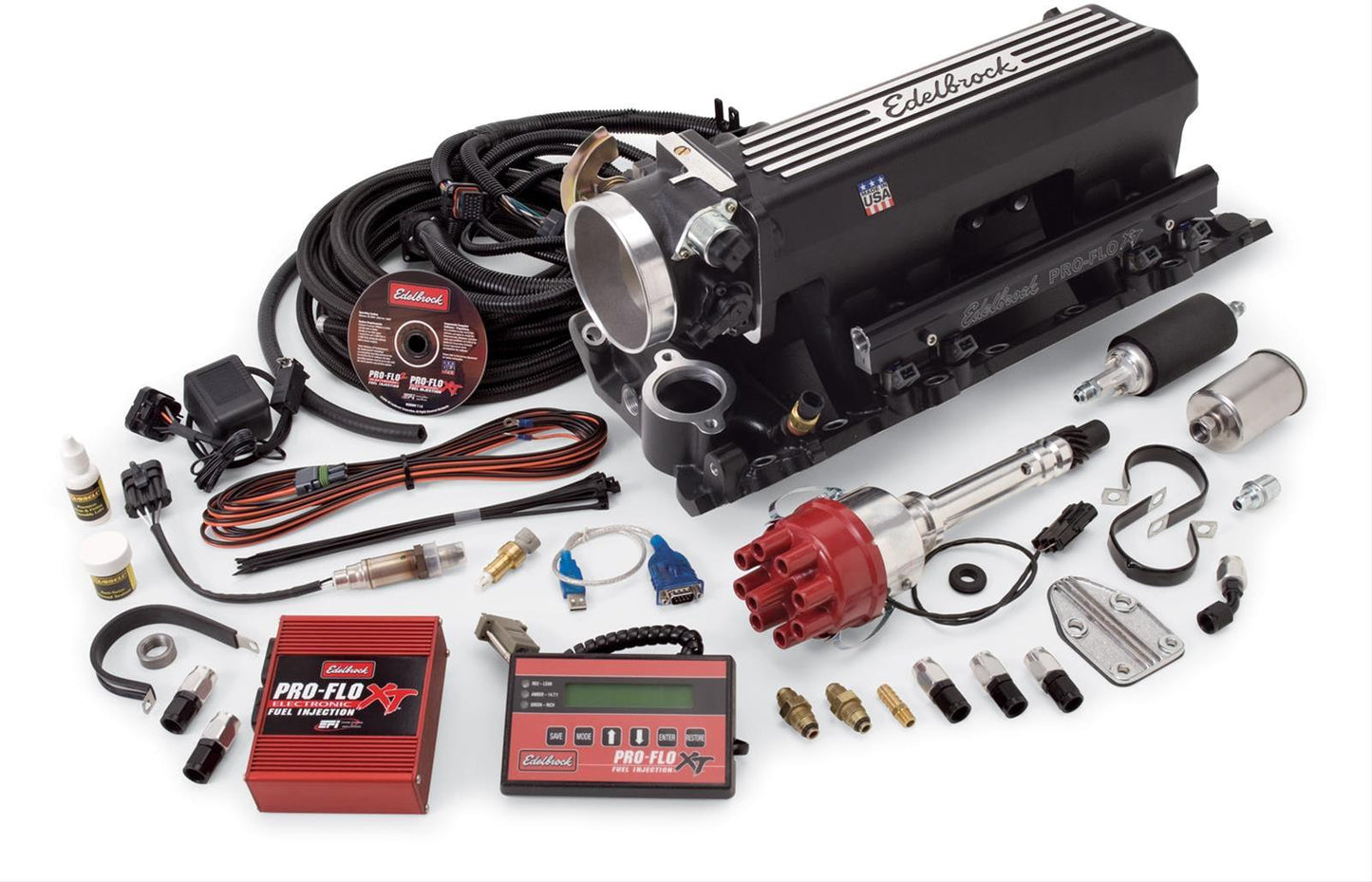 Edelbrock ED35593 Pro-Flo XT EFI System R-Port BB Chev 396-502 V8 Black