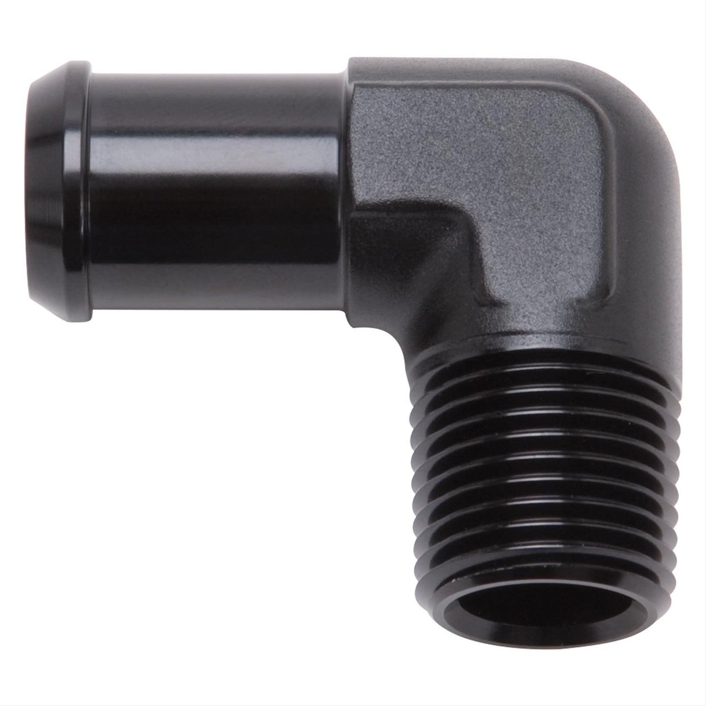 Edelbrock ED8180 Hose End 90¶ôÇ÷ Black Anodize 1/2" NPT to 1/2" Barb