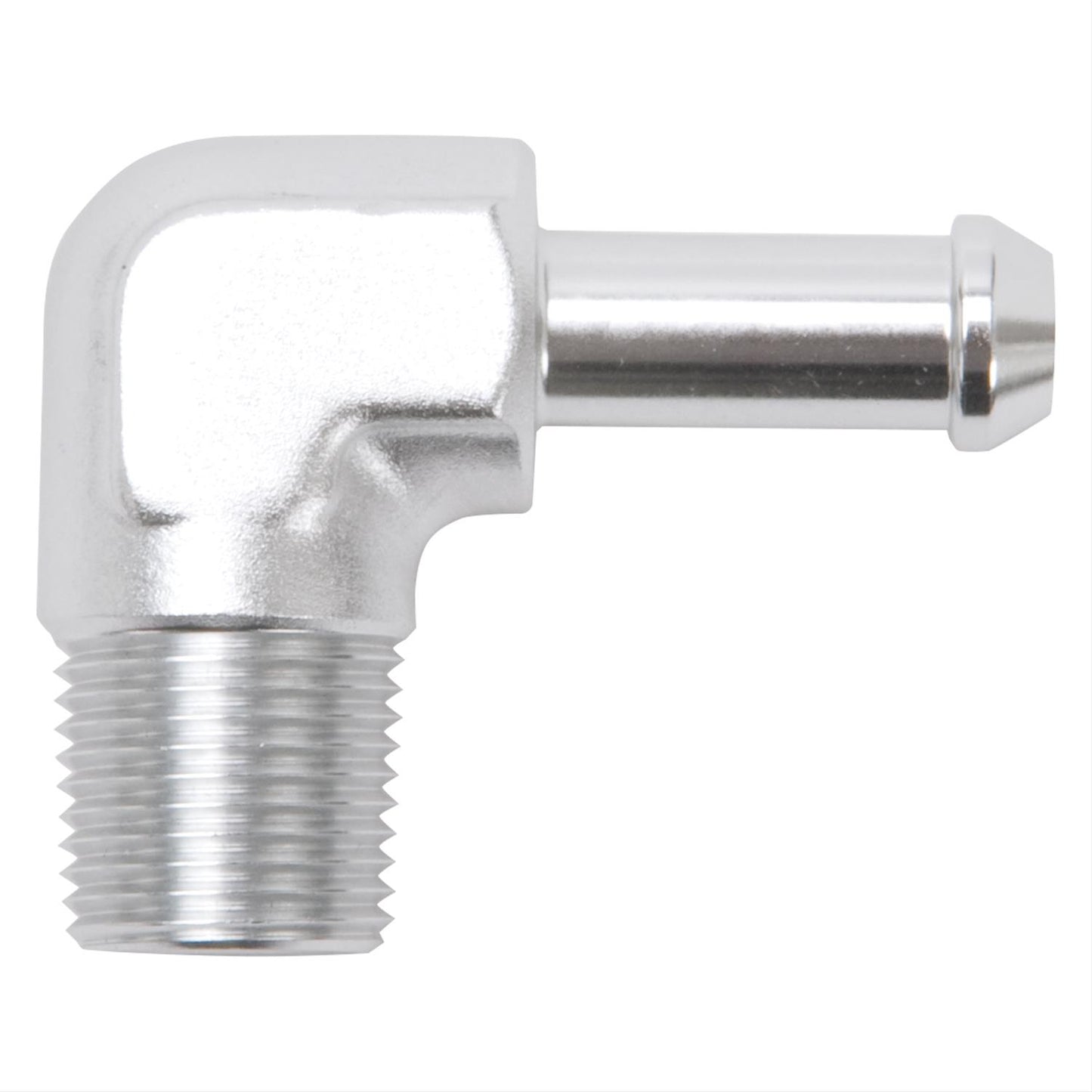 Edelbrock ED8168 Hose End 90¶ôÇ÷ Clear Anodize 3/8" NPT to 3/8" Barb