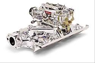 Edelbrock ED20344 Carburetor And Manifold Kit SB Chev 262-400 V8 E/Shine