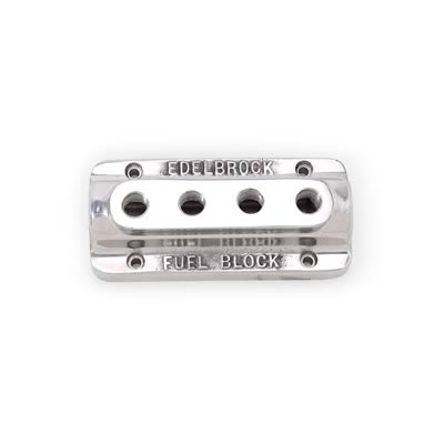 Edelbrock ED12901 Quad Out Fuel Block Polished suits Multiple Carb Setups