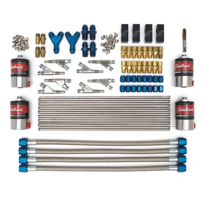 Edelbrock 71813 Nitrous Oxide 2 Stage Super Victor EFI V8 Direct Port Plumb Kit (E3 Nozzle)