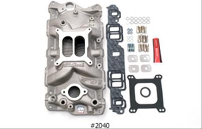 Edelbrock 2040 PN 2701 Chevrolet SB Performer EPS Manifold w/ Gaskets, Bolts, Studs, RTV