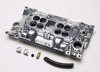 Edelbrock ED54261 Vortec C-26 Dual-Quad Mani SB Chev 262-400 V8 Polished