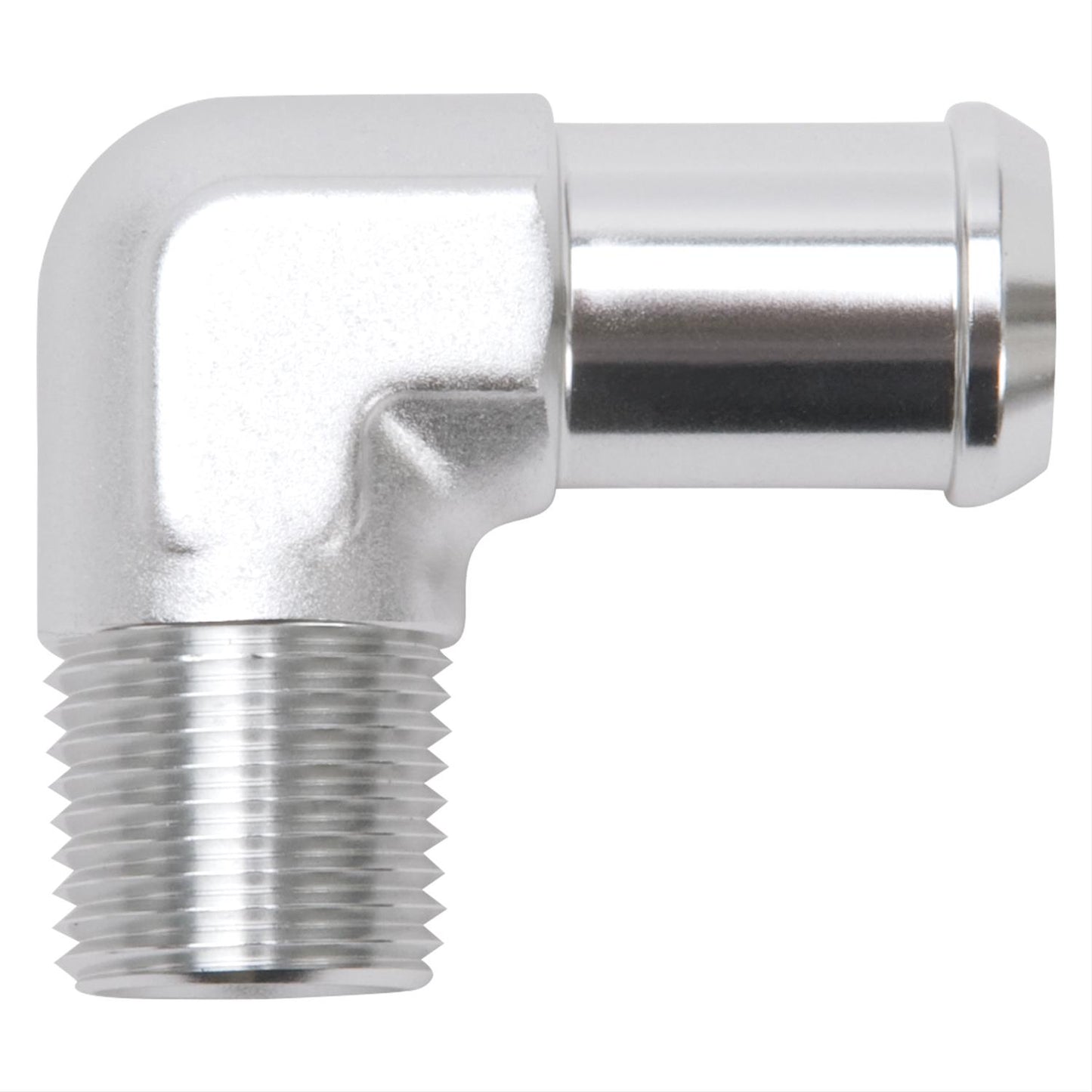 Edelbrock ED8166 Hose End 90¶ôÇ÷ Clear Anodize 1/2" NPT to 3/4" Barb