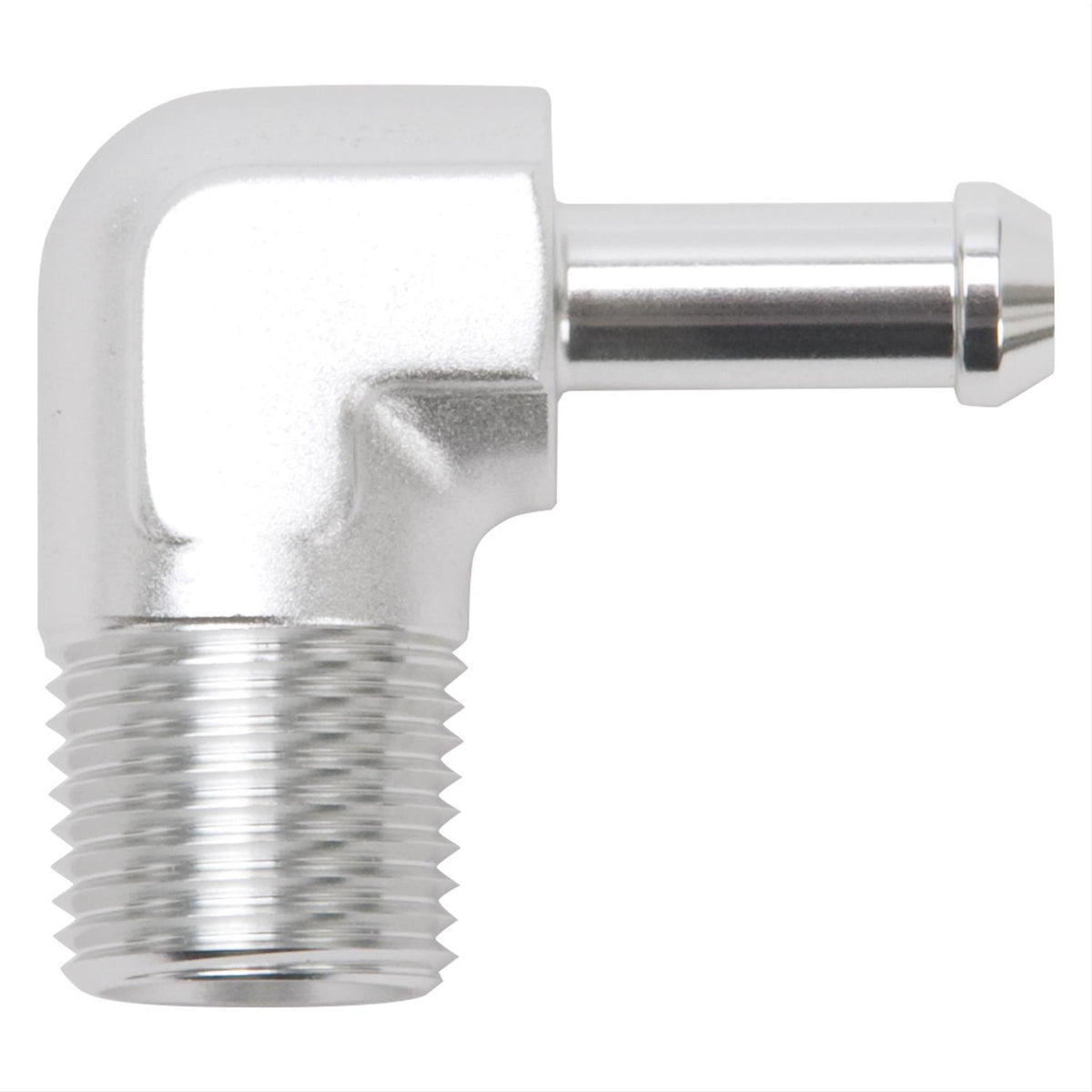 Edelbrock 8177 Heater Hose End Fitting - 90 Deg with 1/2" NPT and 3/8" Barb