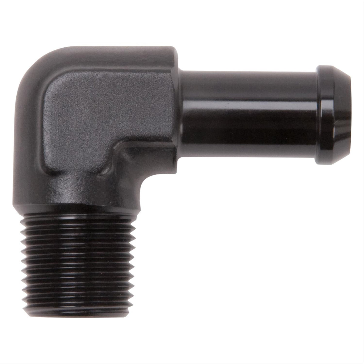 Edelbrock 8163 Heater Hose End Fitting - 90° with 3/8" NPT and 1/2" Barb.